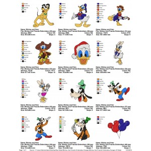 Collection Mickey And Friends Embroidery Designs 03